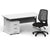 Impulse 1600mm Cantilever Straight Desk With Mobile Pedestal and Relay Silver Back Operator Chair