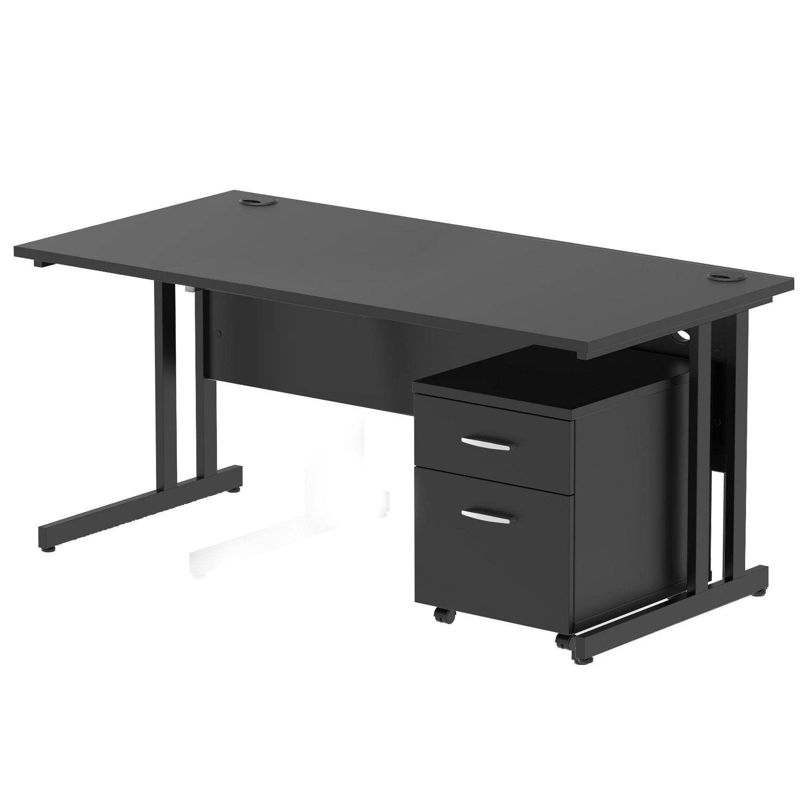 Impulse 1600mm Cantilever Straight Desk With Mobile Pedestal