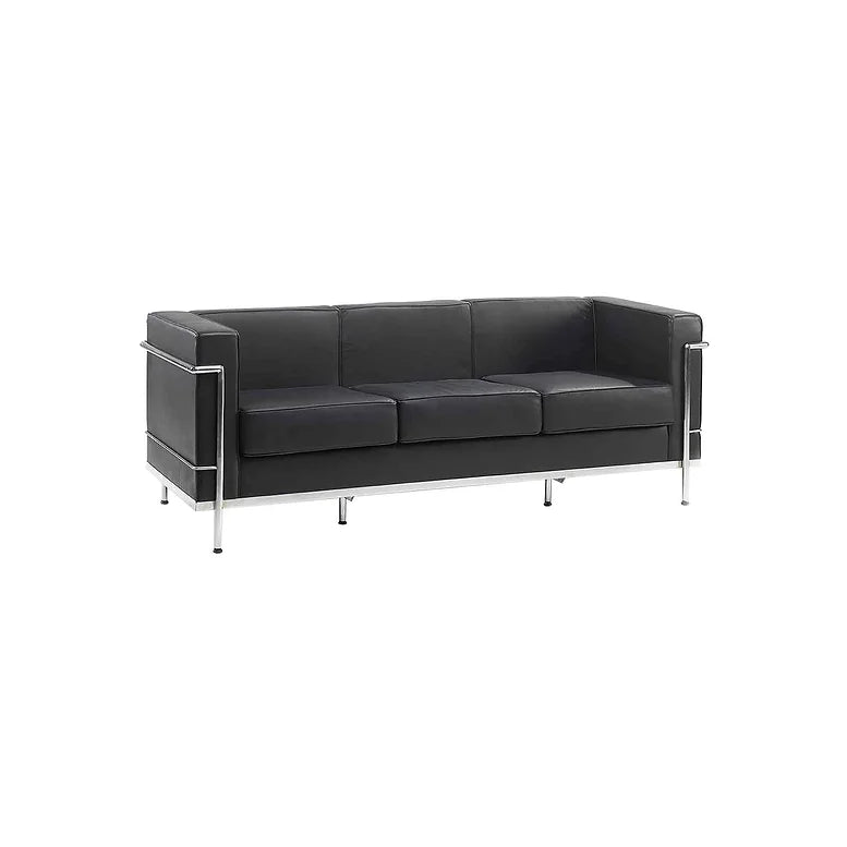Cube 3  Black leather sofa