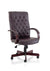 Chesterfield High Back Leather Executive Office Chair with Arms