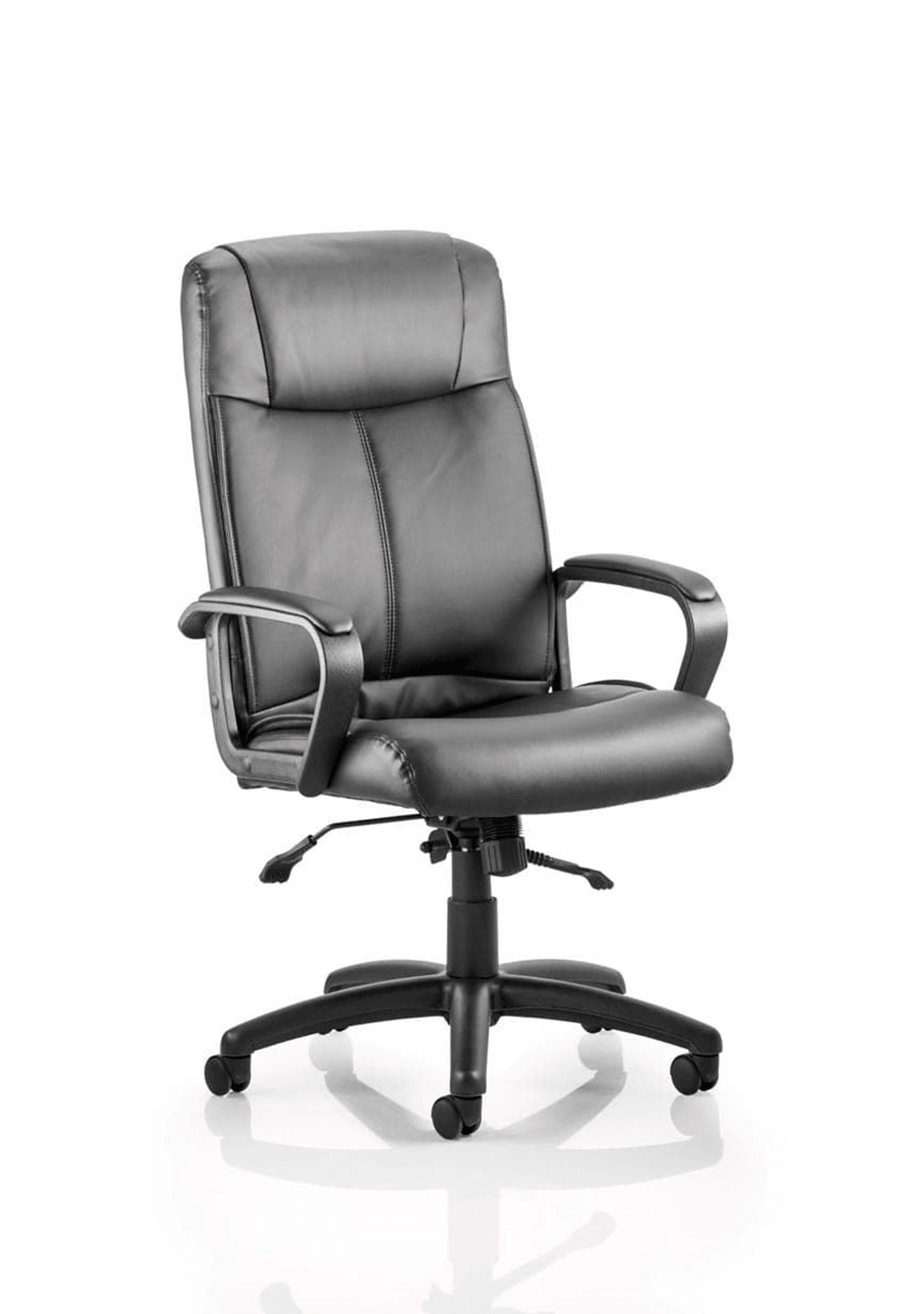 Plaza High Back Executive Black Leather Office Chair with Arms