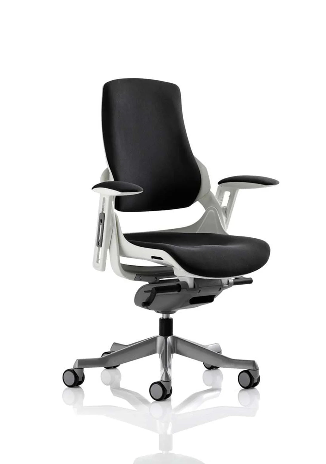 Zure High Back White Shell Bespoke Executive Office Chair with Arms