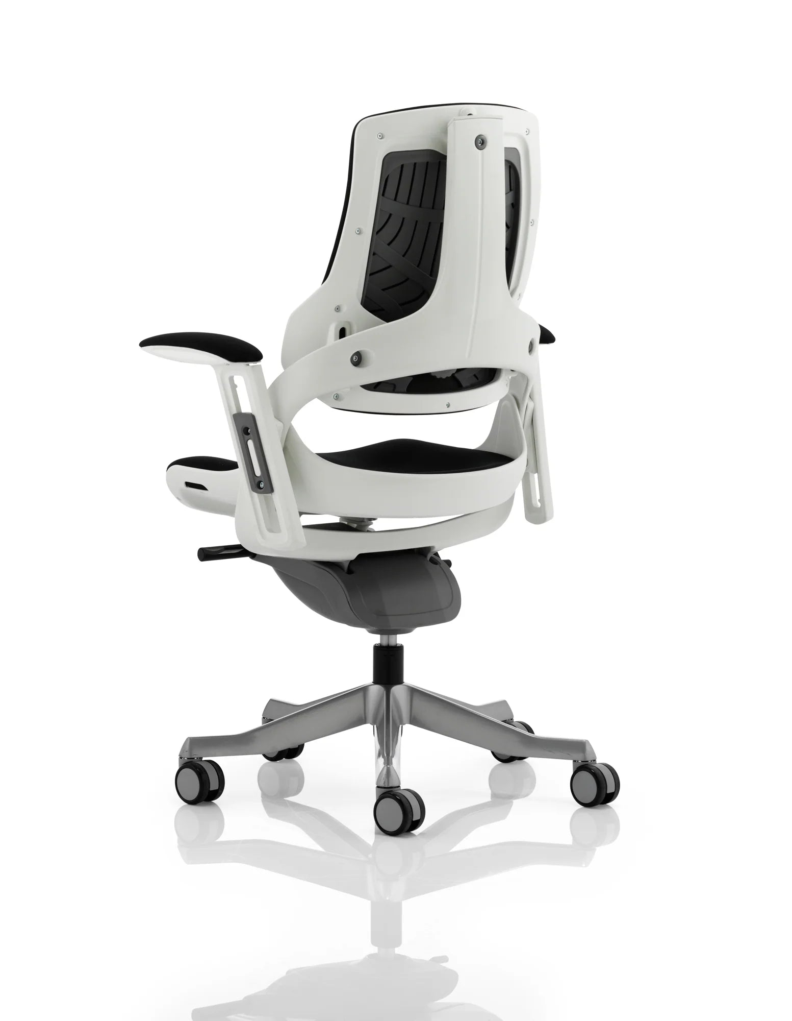 Zure High Back White Shell Bespoke Executive Office Chair with Arms