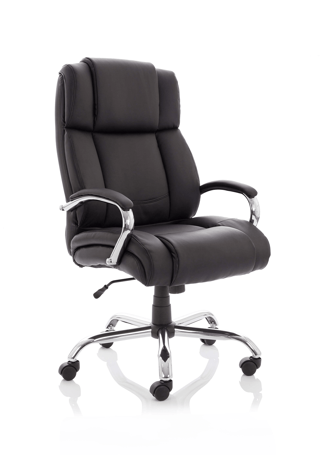 Texas High Back Heavy Duty Executive Black Leather Office Chair with Arms