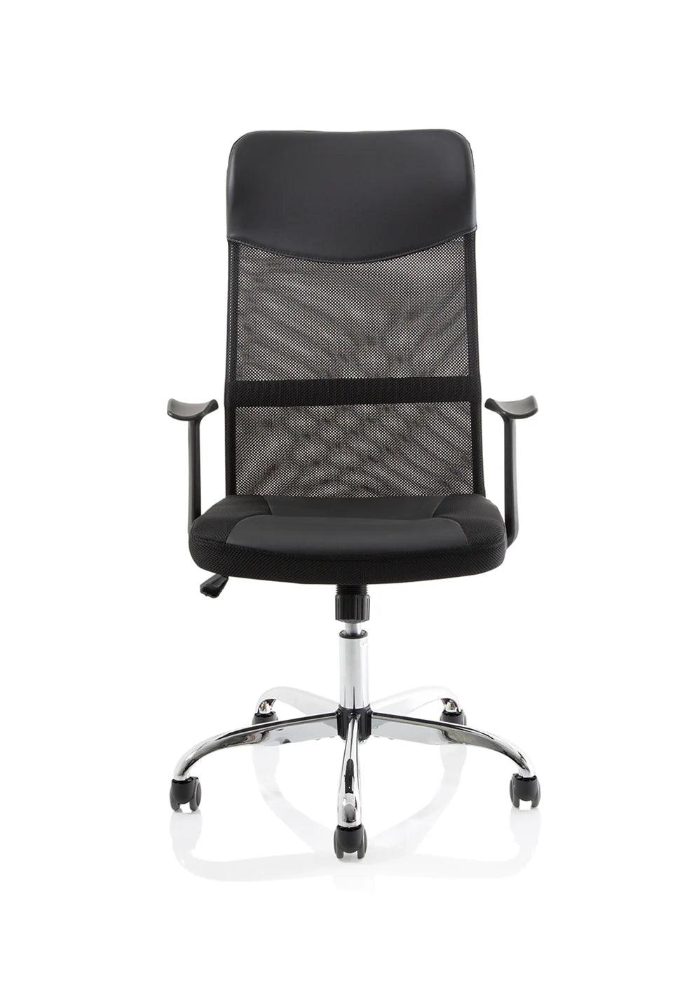 Vegalite High Mesh Back Black Executive Office Chair with Arms