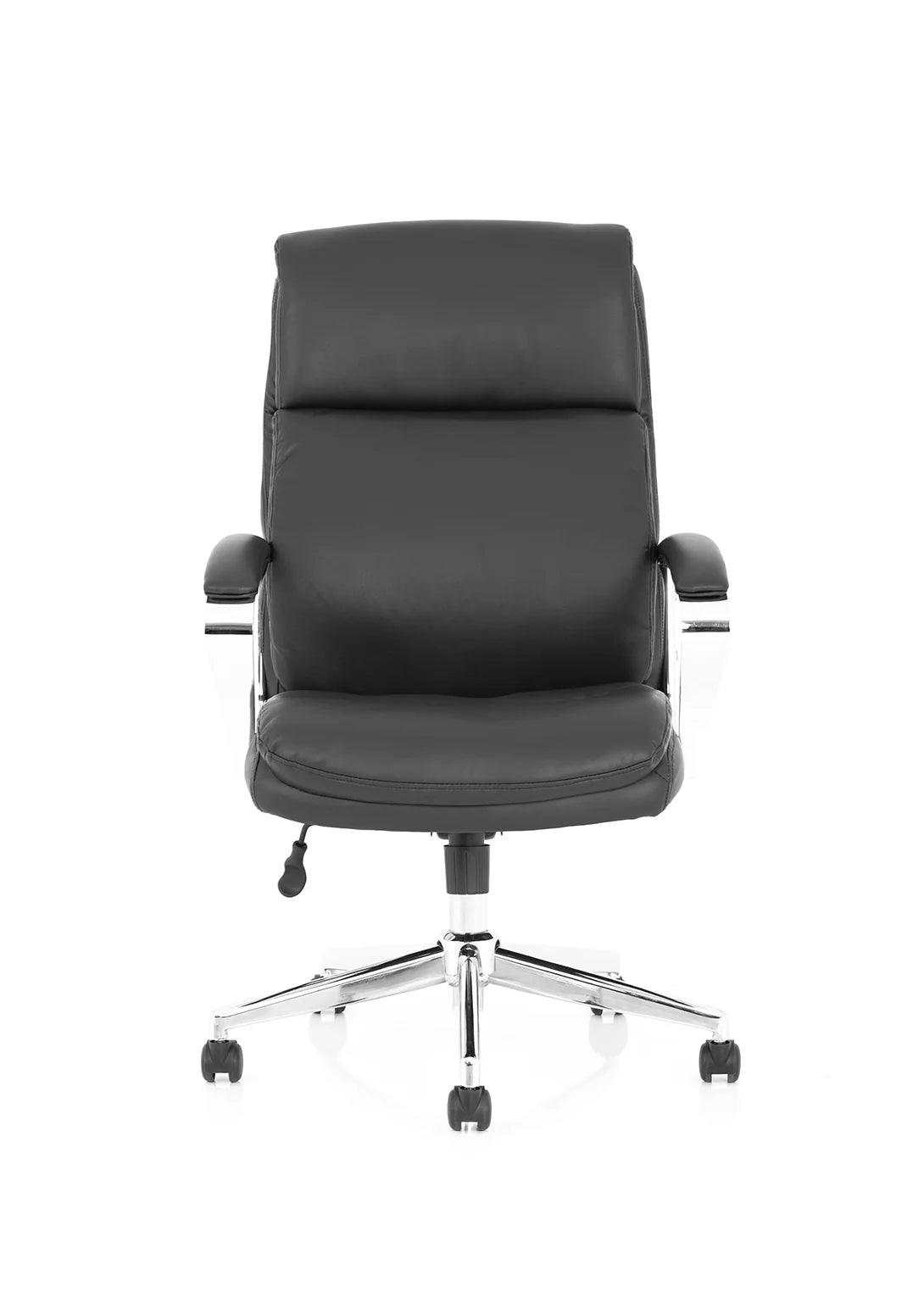 Tunis High Back Executive Black Leather Office Chair with Arms