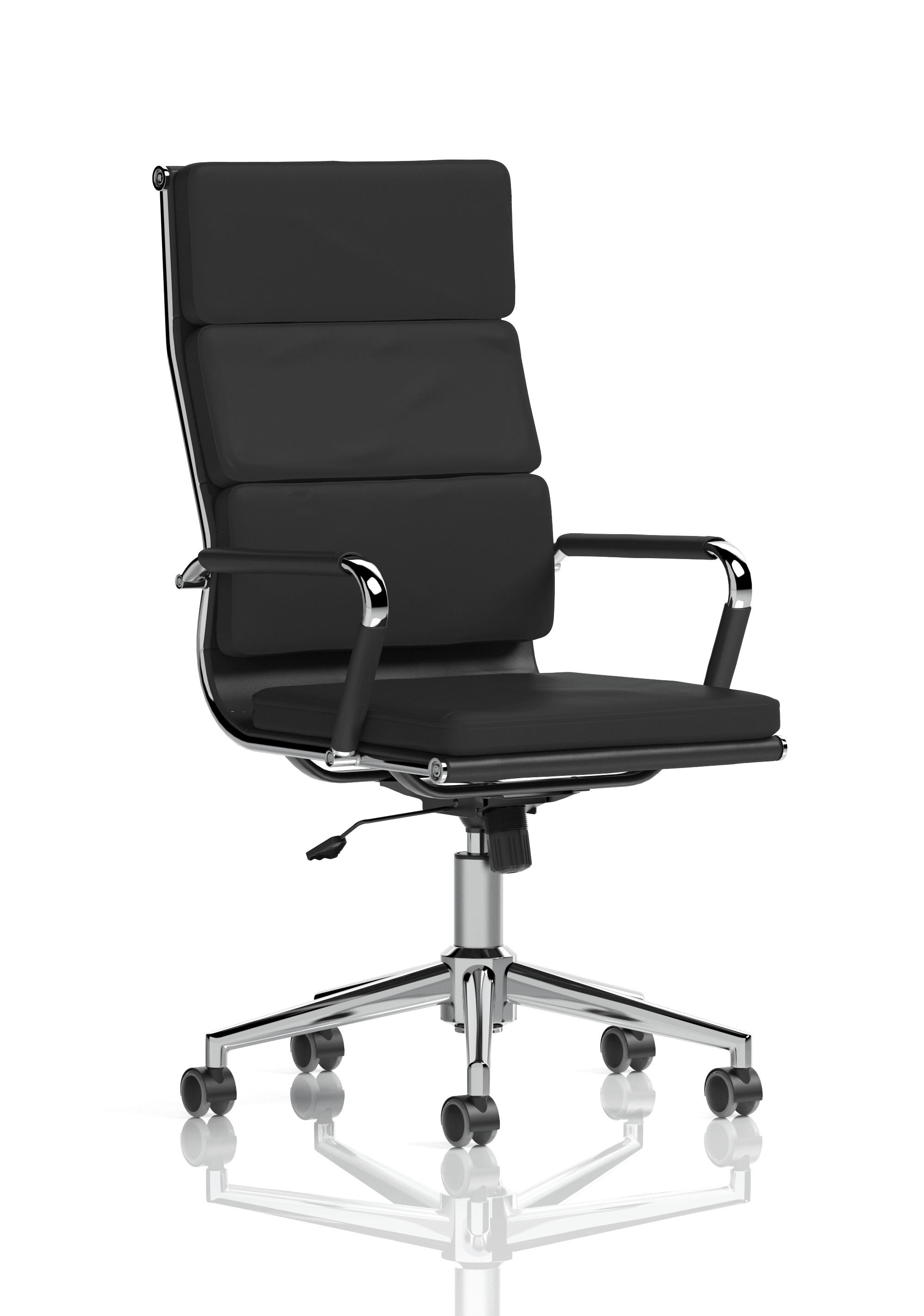 Hawkes High Back Black Leather Executive Office Chair with Arms