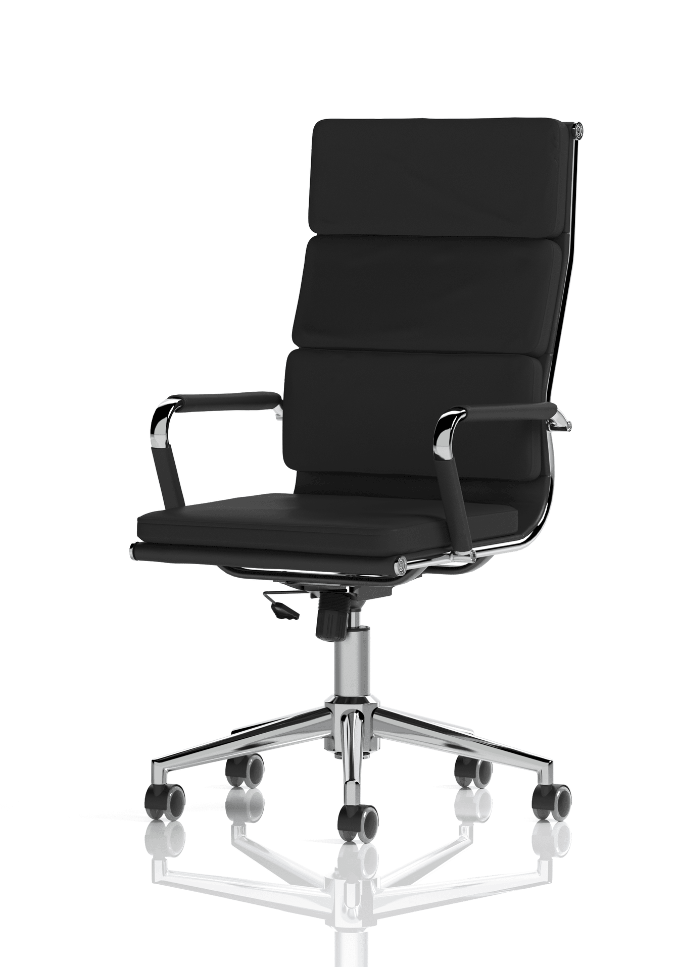 Hawkes High Back Black Leather Executive Office Chair with Arms