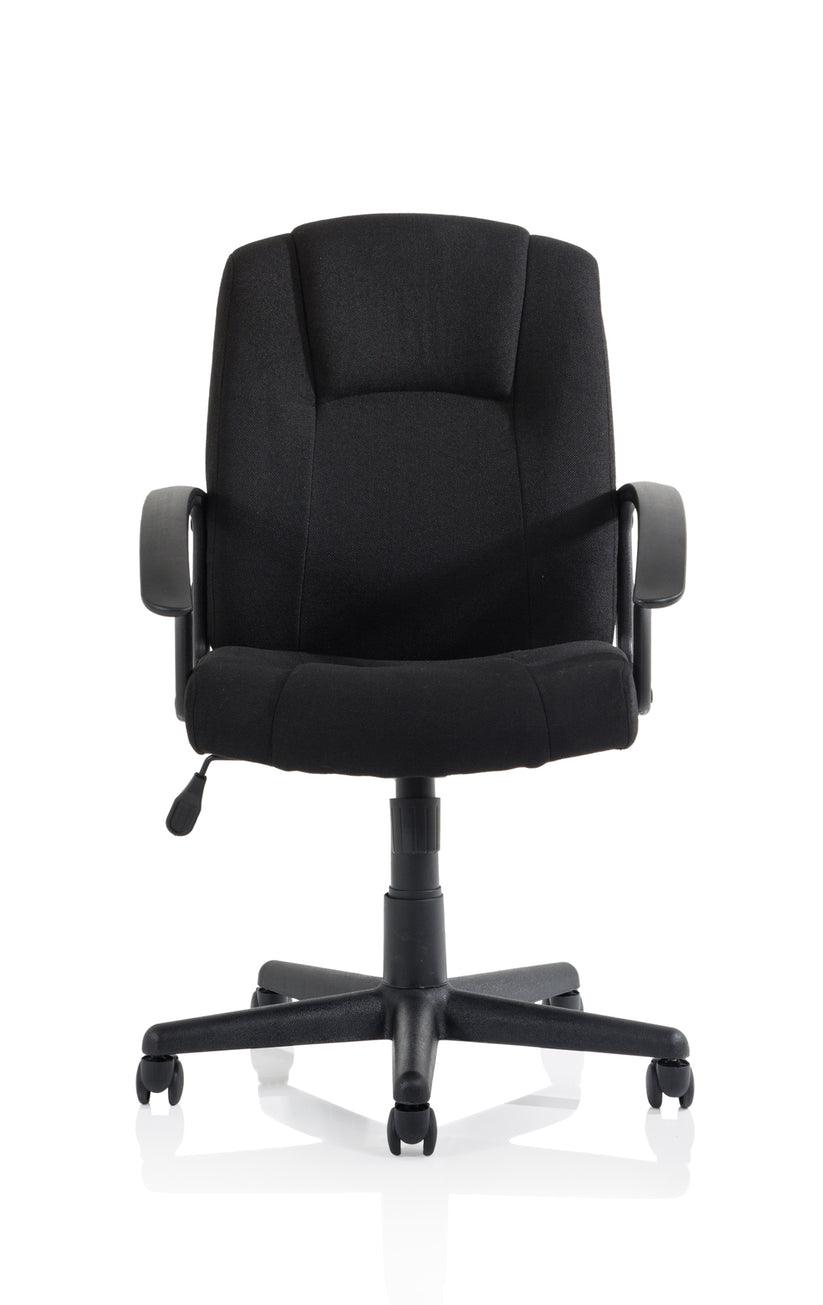 Bella Medium Back Black Bonded Leather Executive Office Chair with Arms