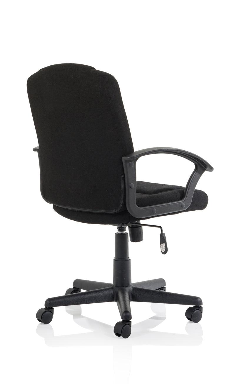 Bella Medium Back Black Bonded Leather Executive Office Chair with Arms