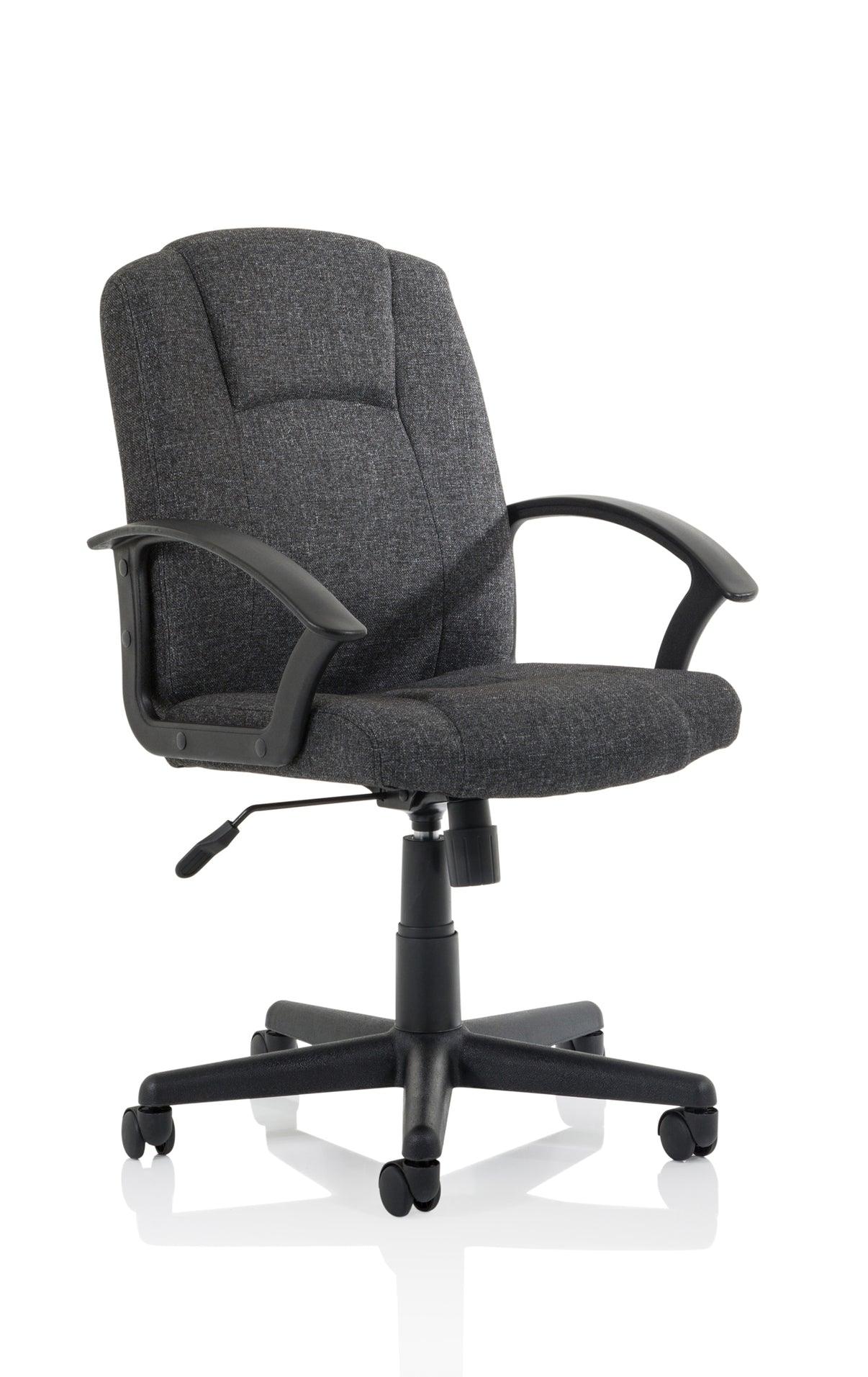 Bella Medium Back Black Bonded Leather Executive Office Chair with Arms