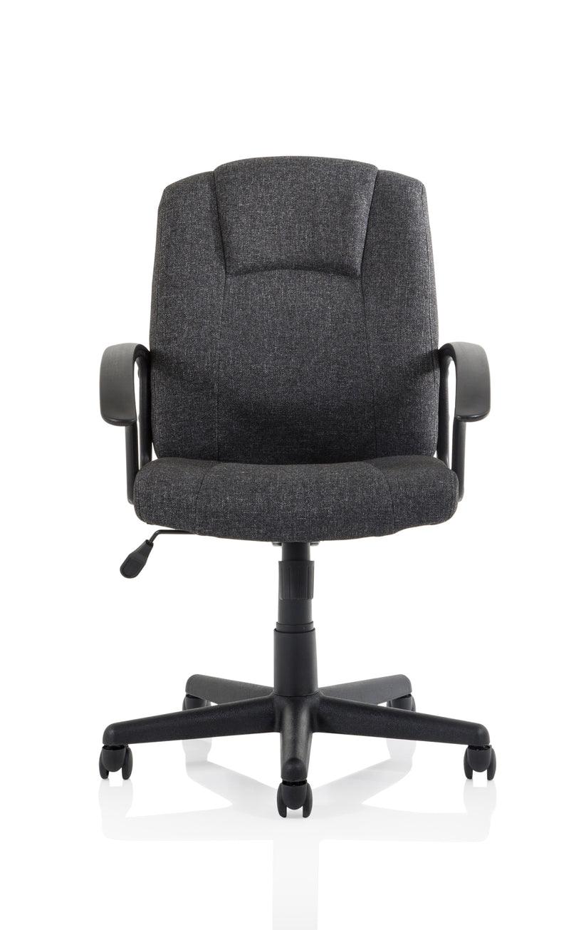 Bella Medium Back Black Bonded Leather Executive Office Chair with Arms