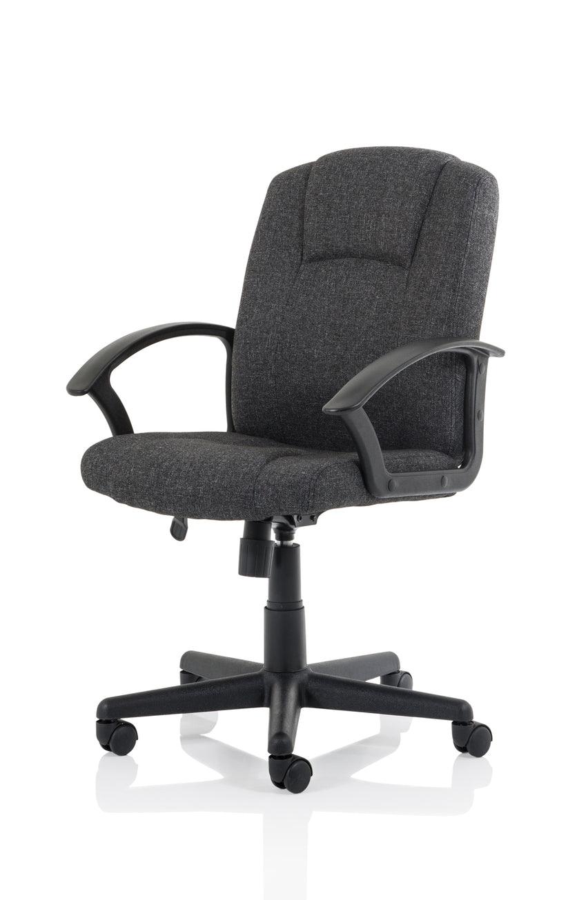 Bella Medium Back Black Bonded Leather Executive Office Chair with Arms