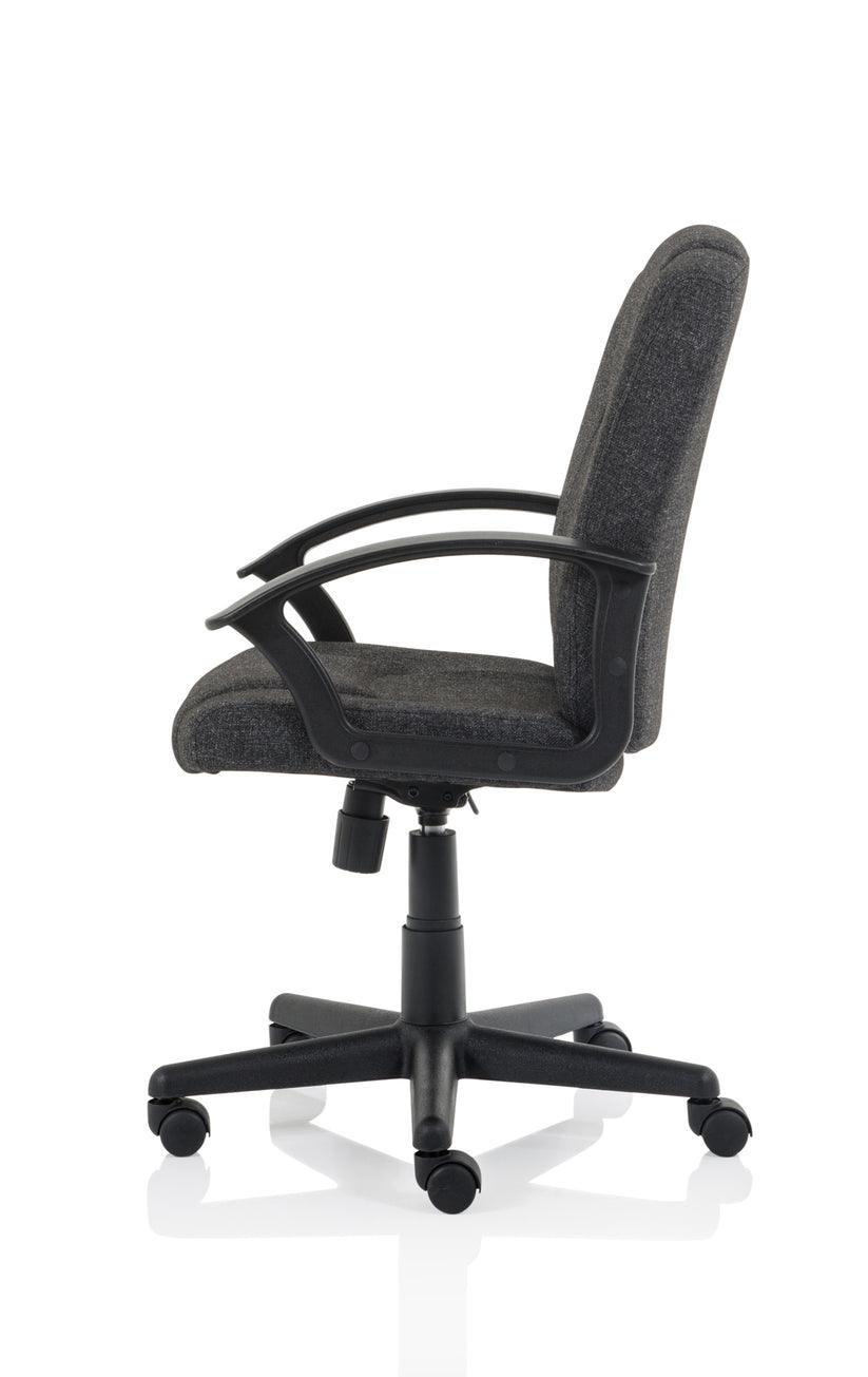 Bella Medium Back Black Bonded Leather Executive Office Chair with Arms