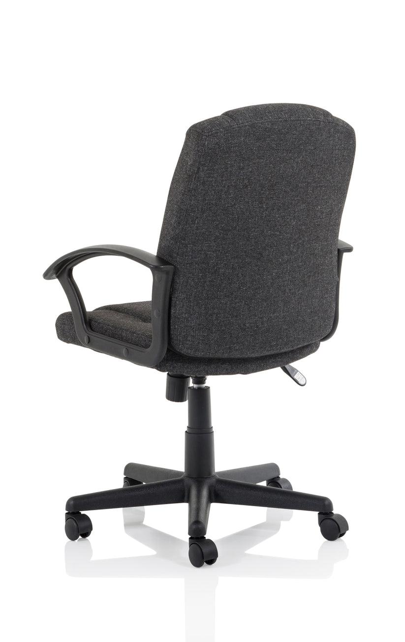 Bella Medium Back Black Bonded Leather Executive Office Chair with Arms