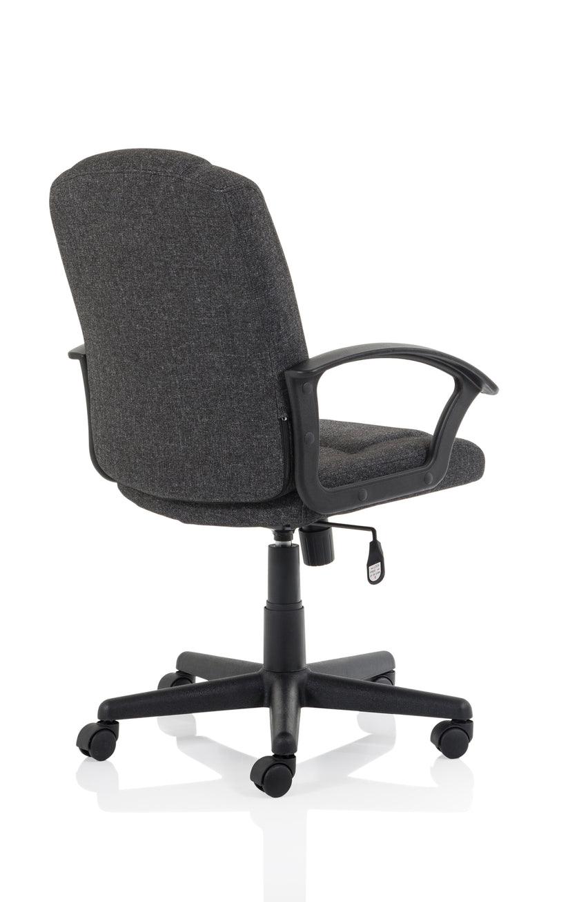 Bella Medium Back Black Bonded Leather Executive Office Chair with Arms