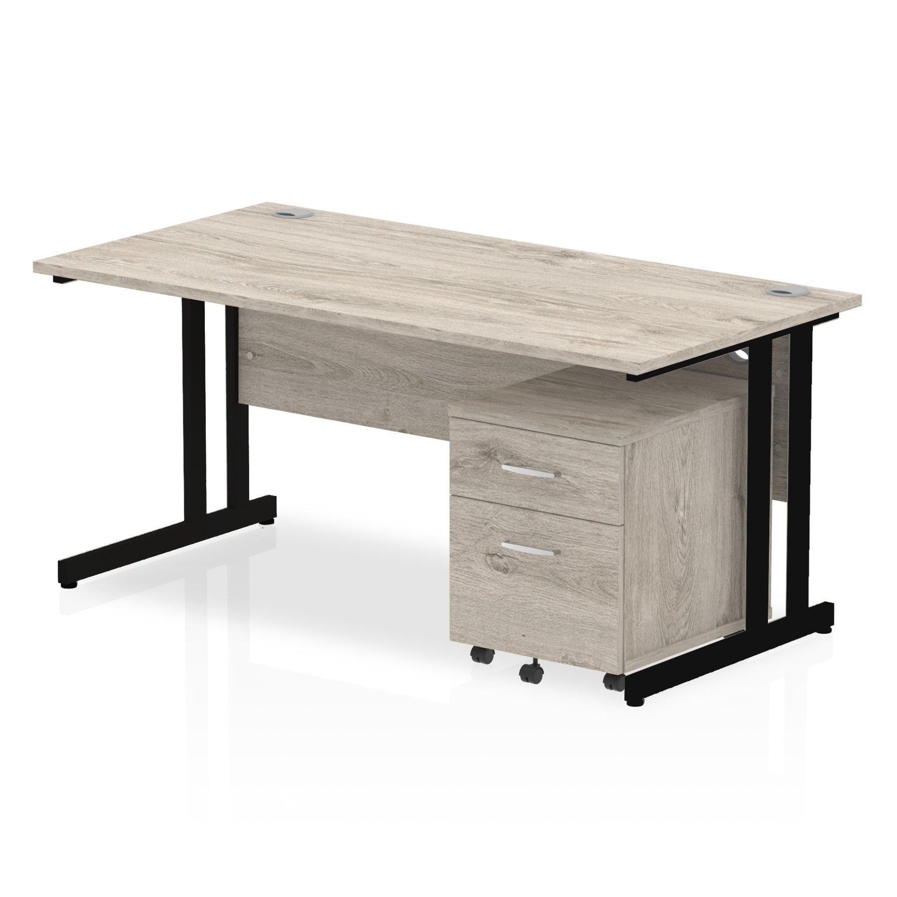 Impulse 1600mm Cantilever Straight Desk With Mobile Pedestal