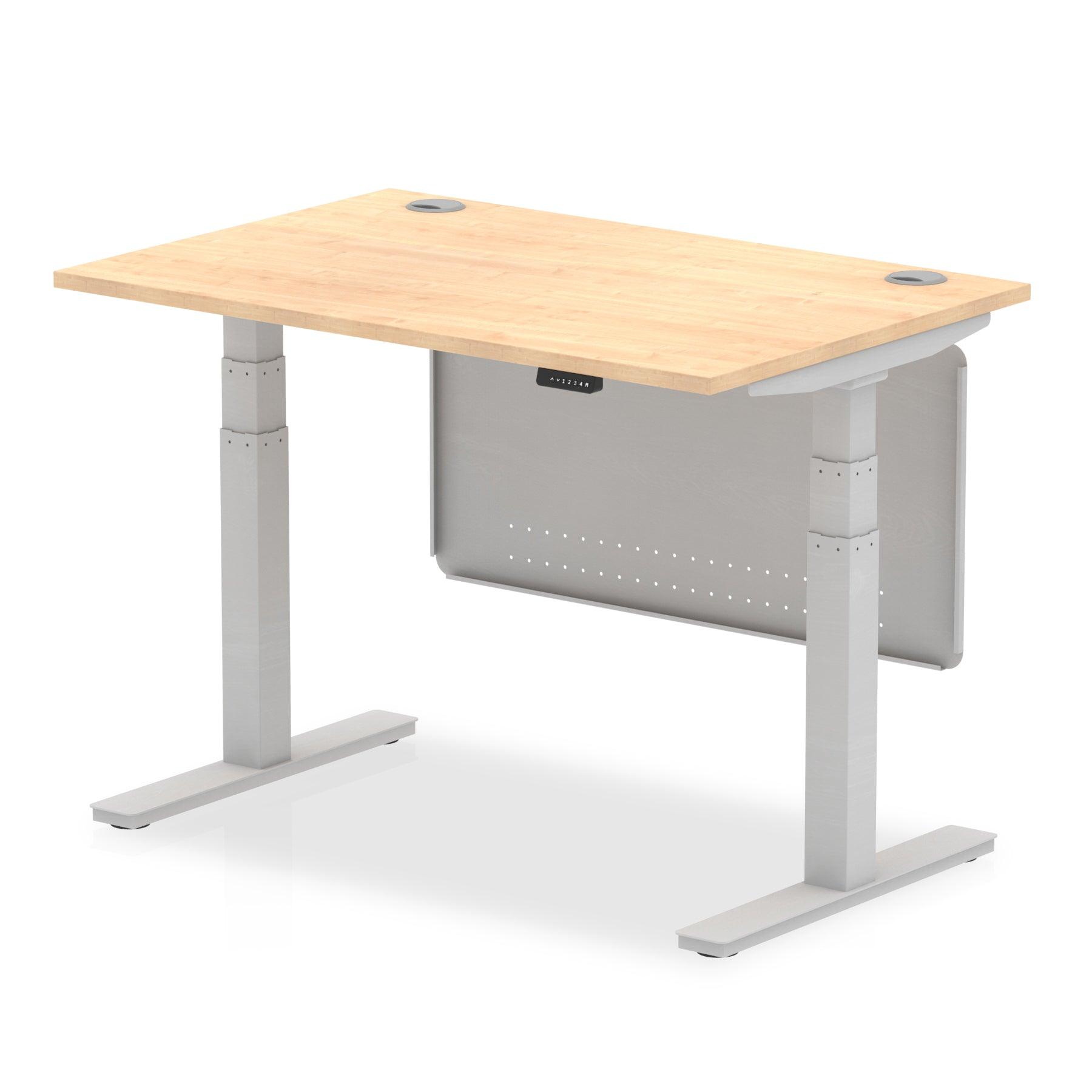 Air Height Adjustable Desk with Cable Ports with Steel Modesty Panel