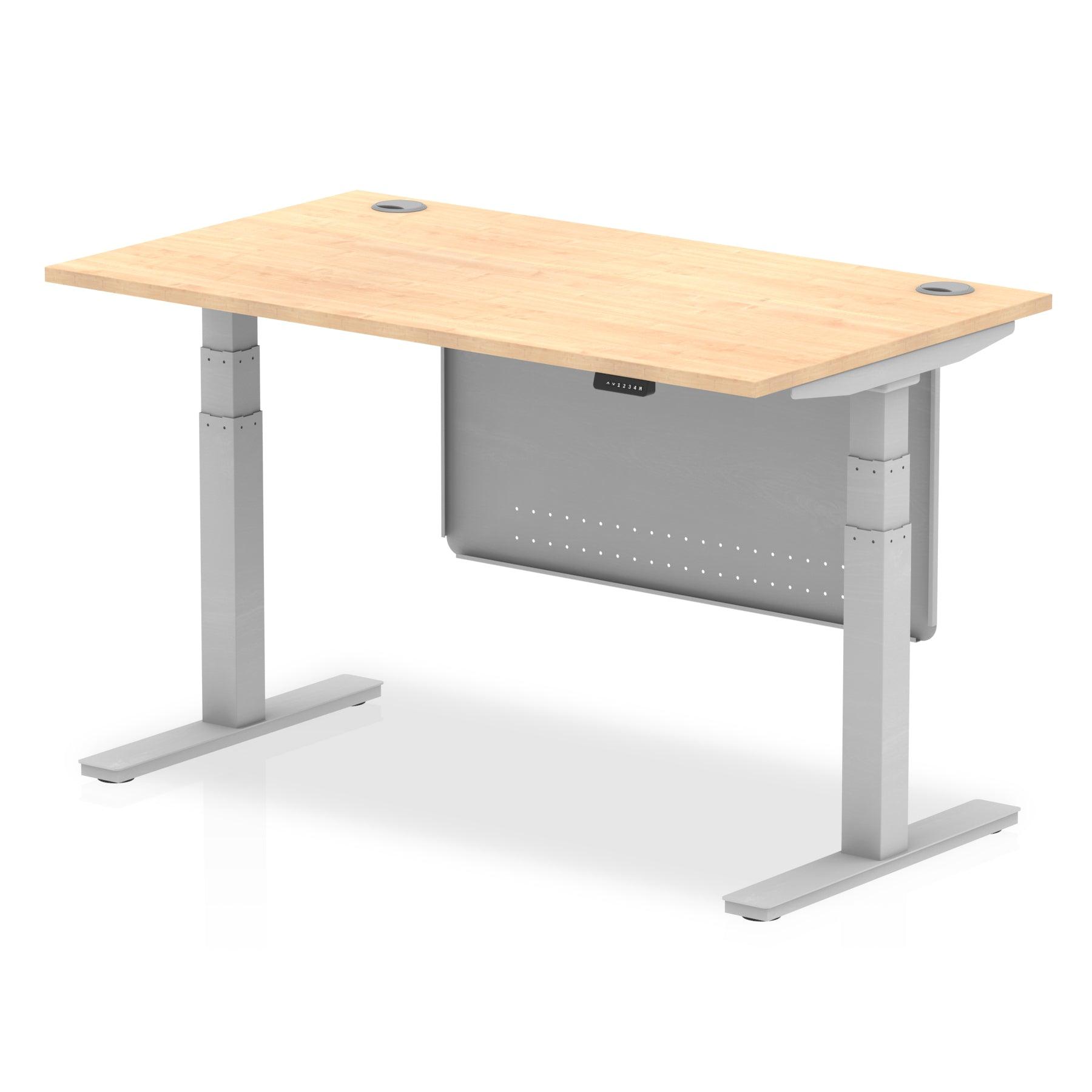 Air Height Adjustable Desk with Cable Ports with Steel Modesty Panel