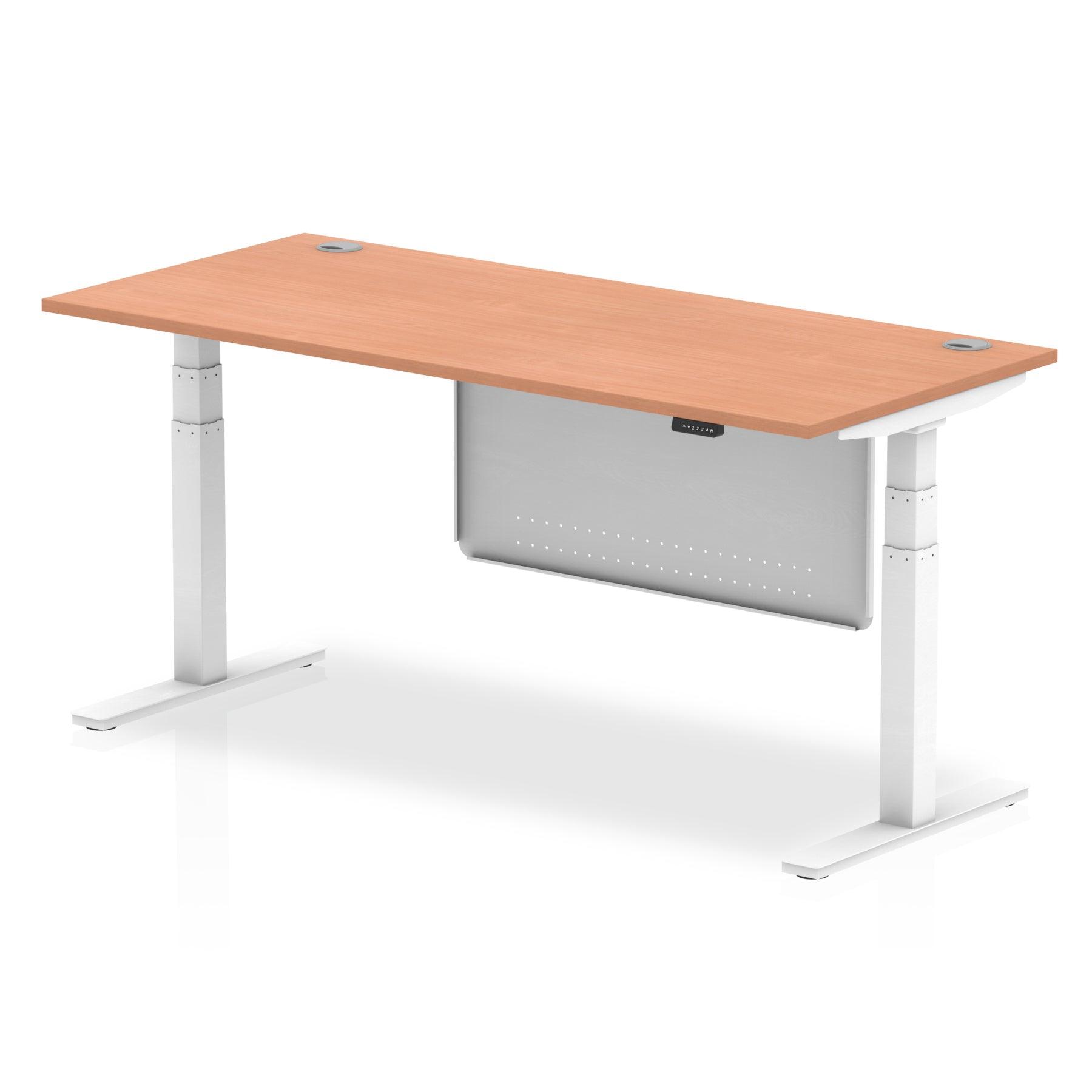 Air Height Adjustable Desk with Cable Ports with Steel Modesty Panel