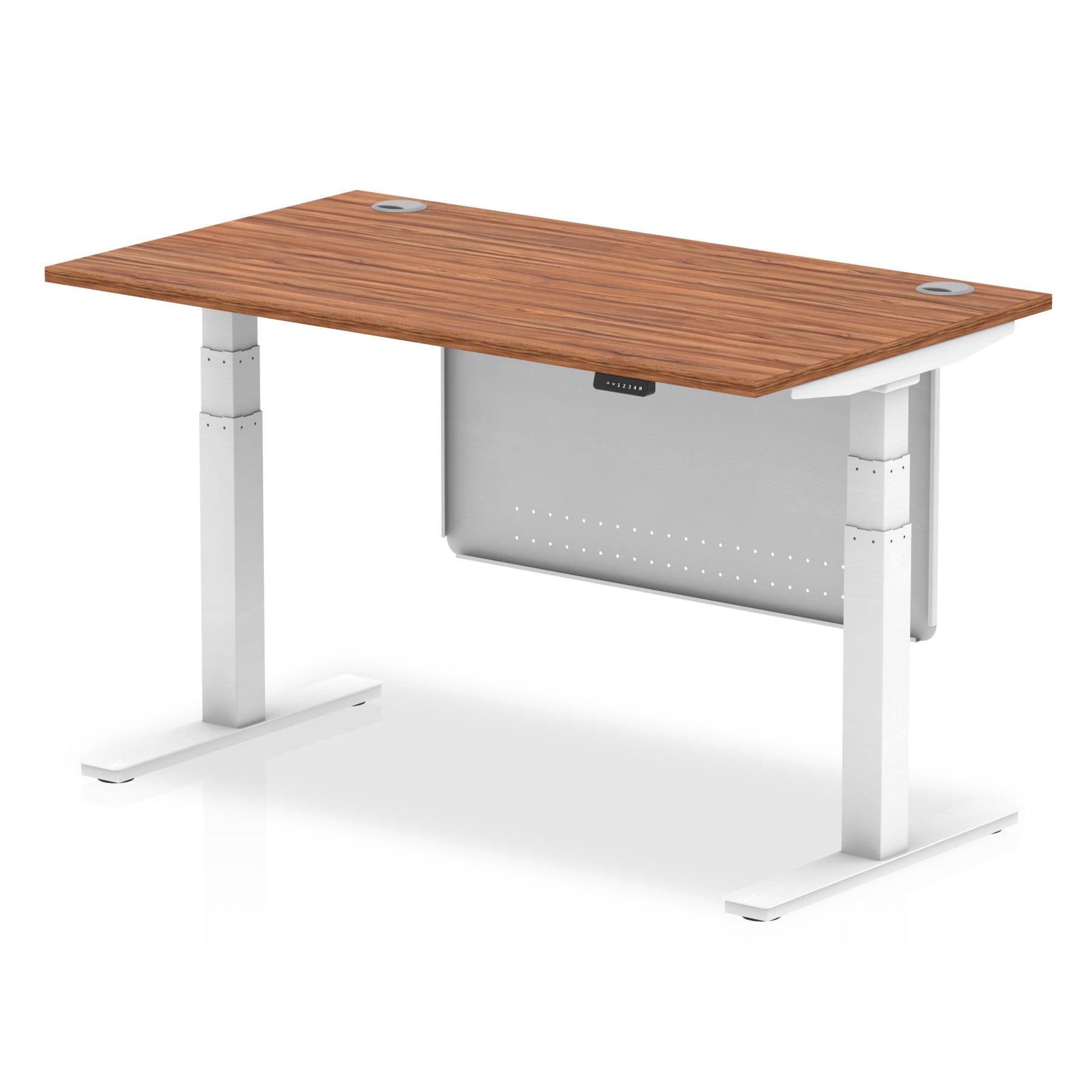 Air Height Adjustable Desk with Cable Ports with Steel Modesty Panel