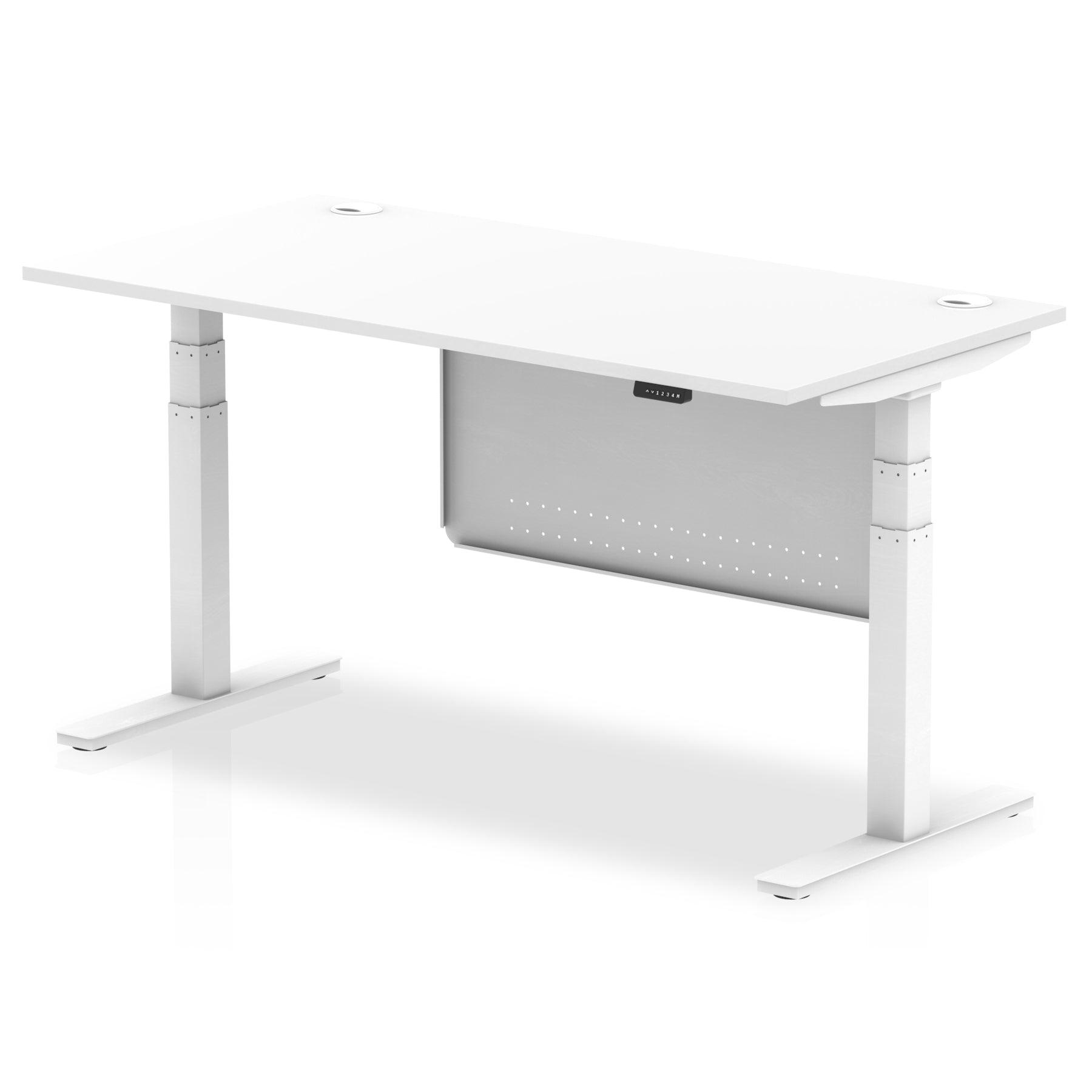 Air Height Adjustable Desk with Cable Ports with Steel Modesty Panel