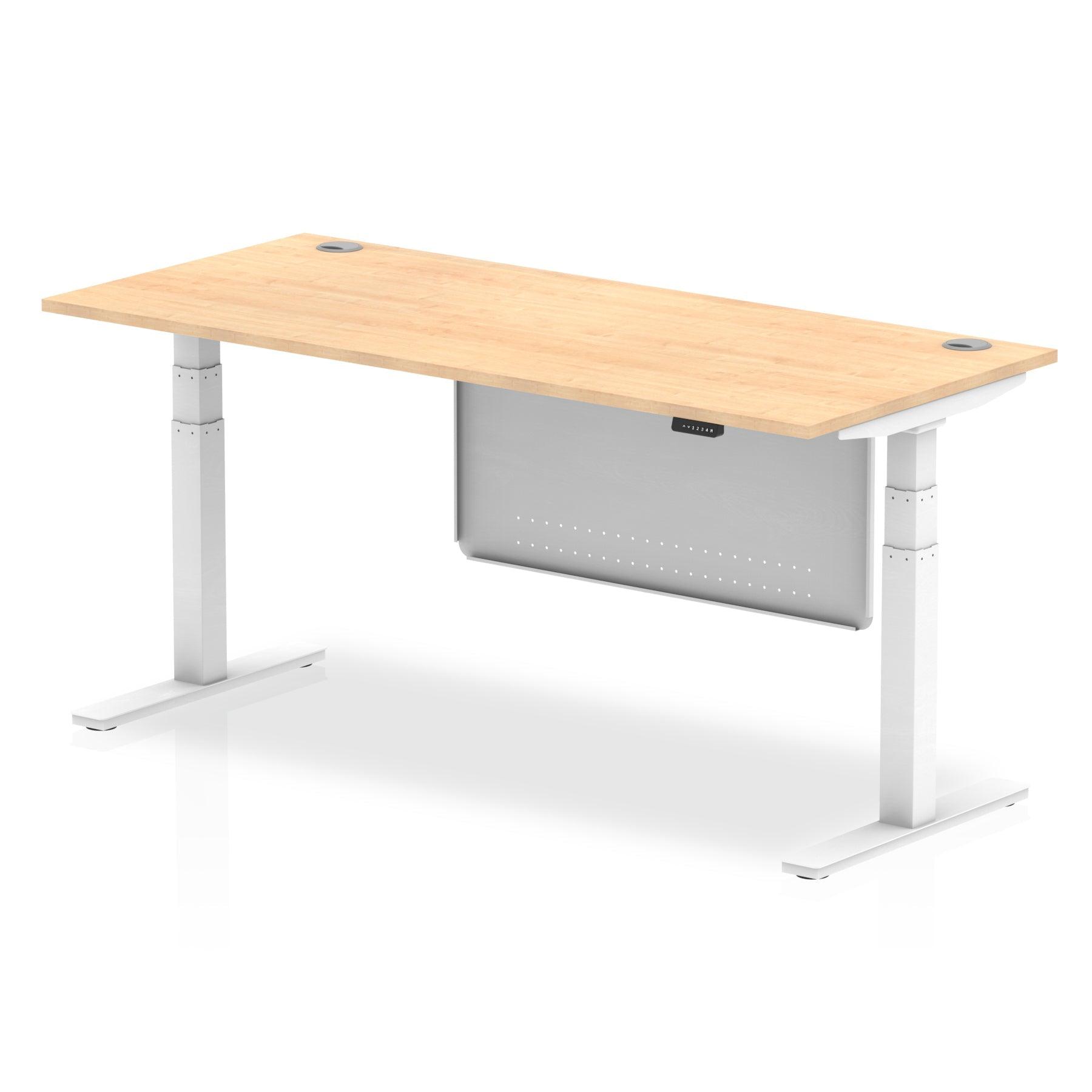 Air Height Adjustable Desk with Cable Ports with Steel Modesty Panel