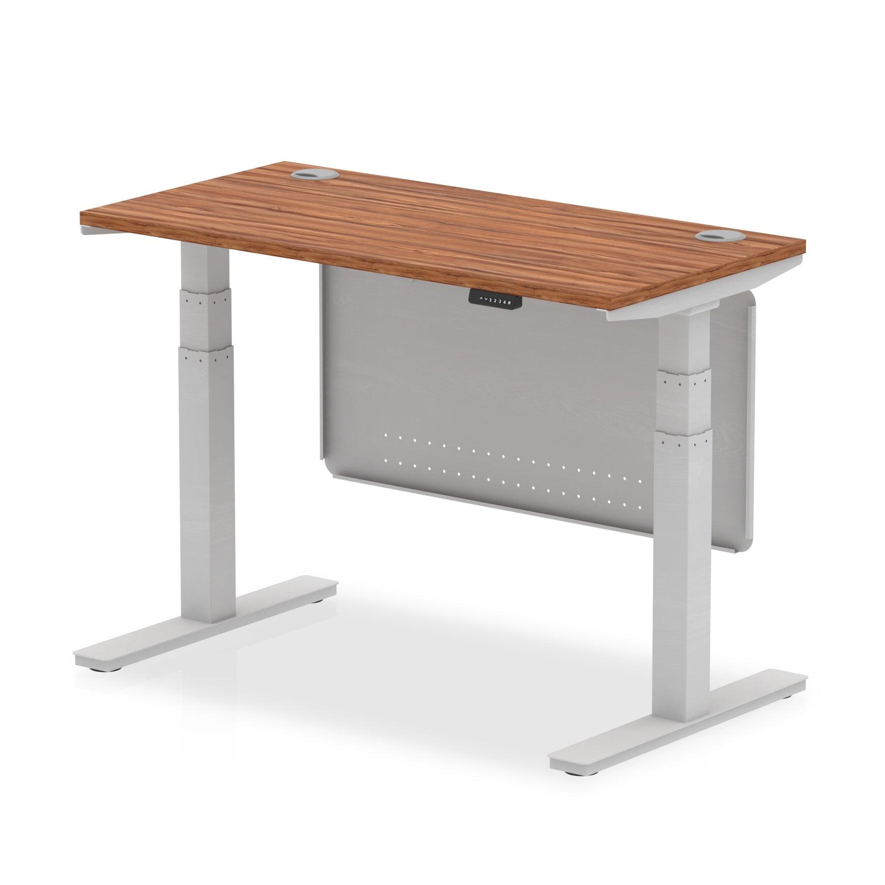 Air Height Adjustable Slimline Desk with Cable Ports with Steel Modesty Panel