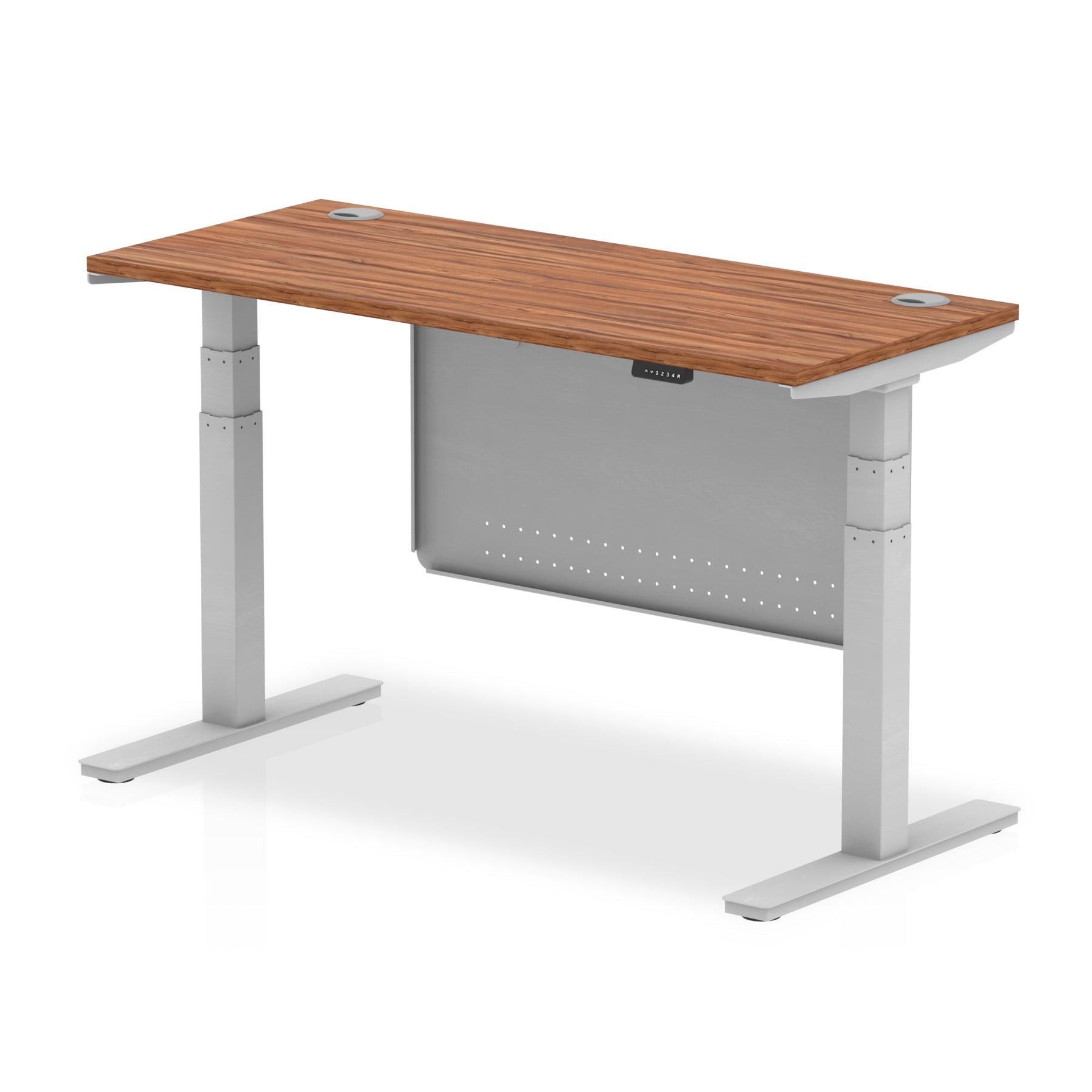 Air Height Adjustable Slimline Desk with Cable Ports with Steel Modesty Panel