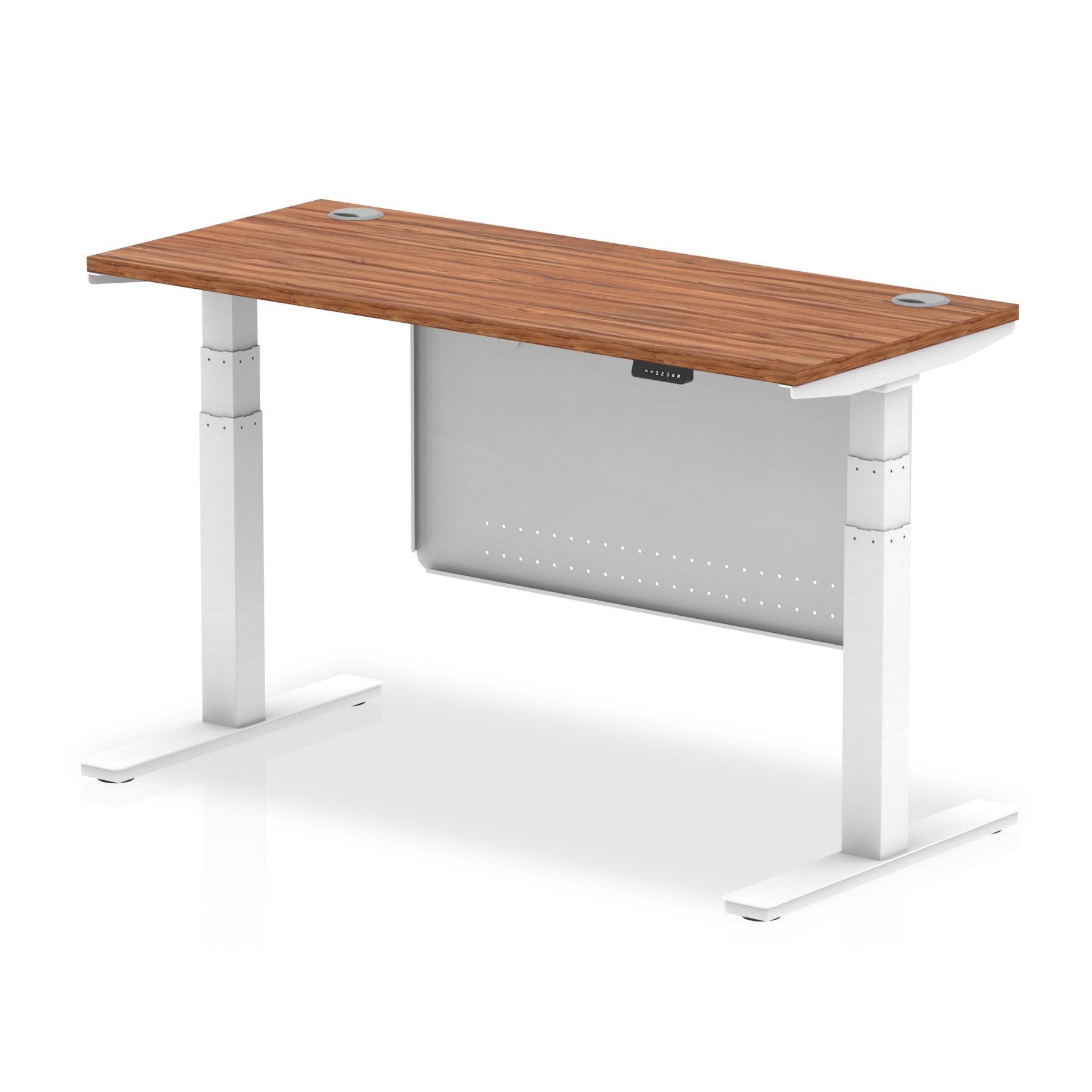 Air Height Adjustable Slimline Desk with Cable Ports with Steel Modesty Panel