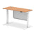 Air Height Adjustable Slimline Desk with Cable Ports with Steel Modesty Panel