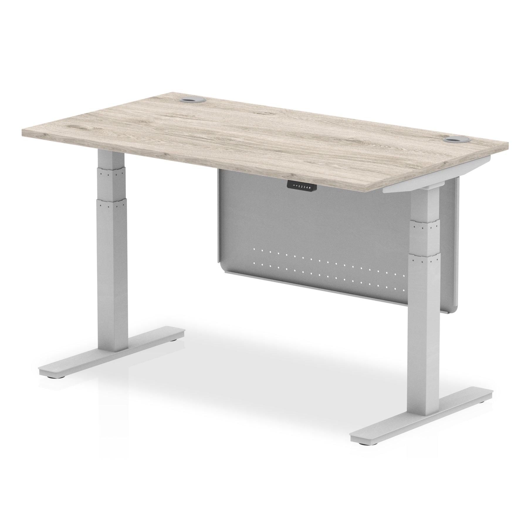 Air Height Adjustable Desk with Cable Ports with Steel Modesty Panel