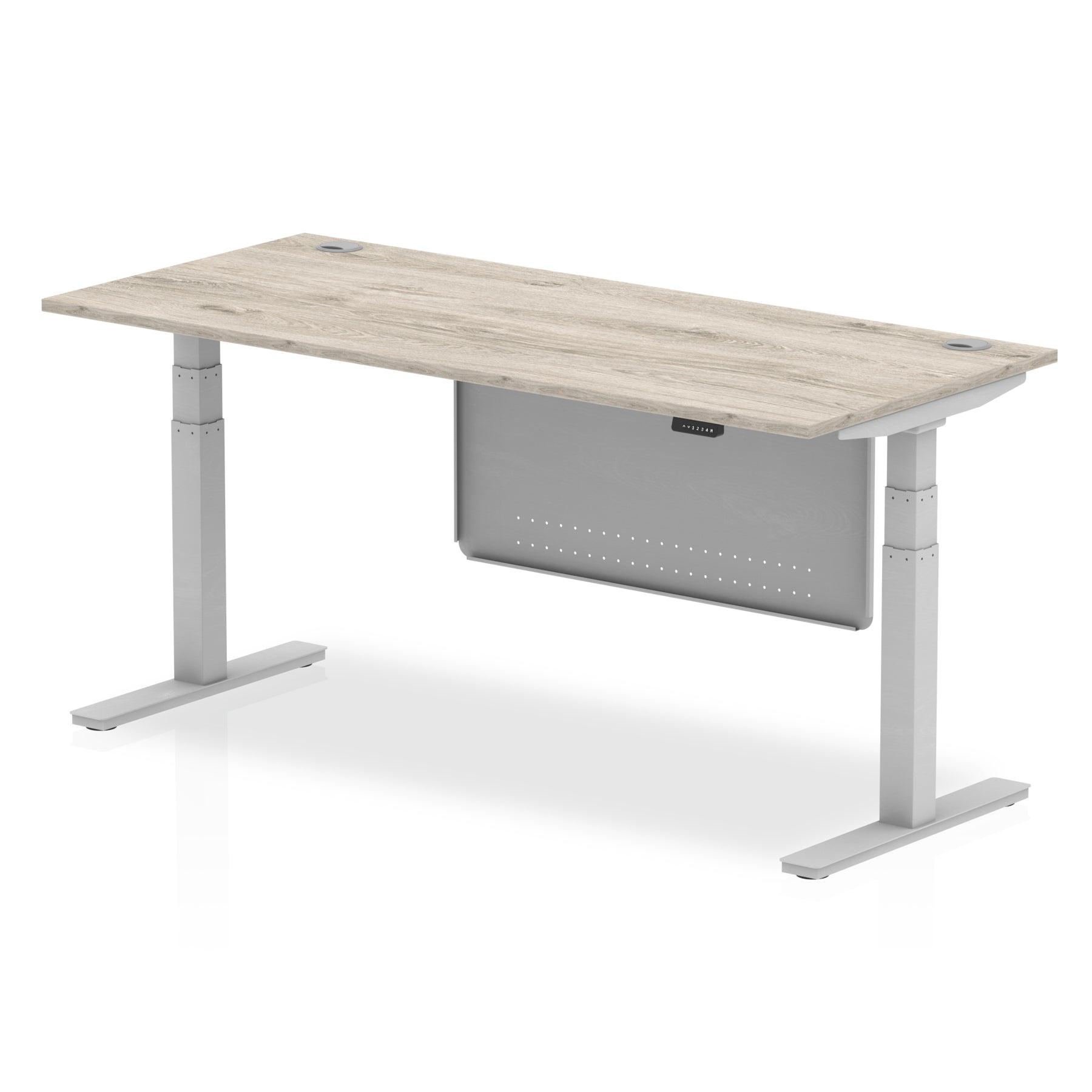 Air Height Adjustable Desk with Cable Ports with Steel Modesty Panel