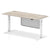 Air Height Adjustable Desk with Cable Ports with Steel Modesty Panel