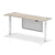 Air Height Adjustable Slimline Desk with Cable Ports with Steel Modesty Panel