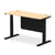 Air Height Adjustable Slimline Desk with Cable Ports with Steel Modesty Panel