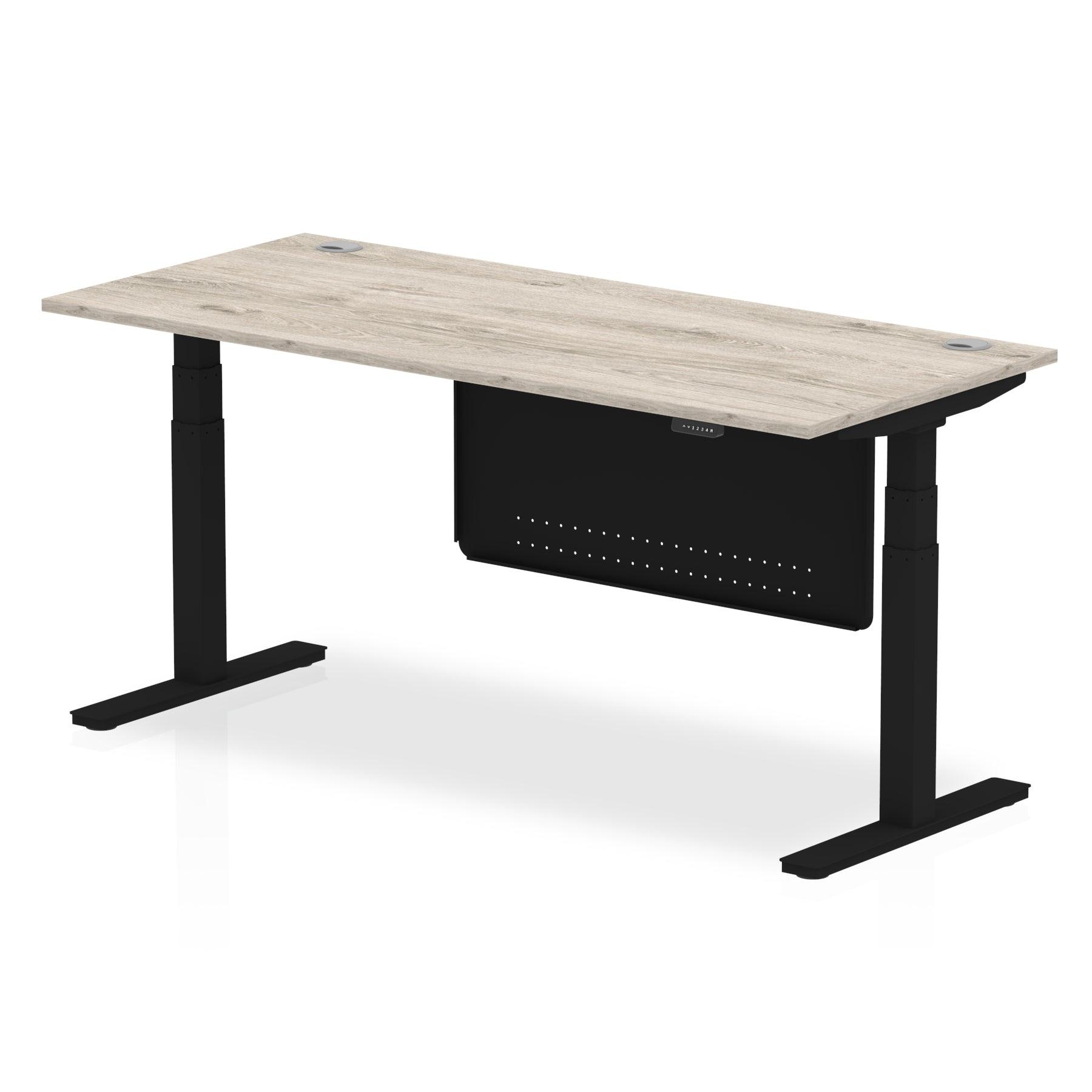 Air Height Adjustable Desk with Cable Ports with Steel Modesty Panel