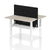 Air Back-to-Back Slimline Height Adjustable Bench Desk - 2 Person with Black Straight Screen