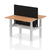 Air Back-to-Back Slimline Height Adjustable Bench Desk - 2 Person with Black Straight Screen