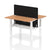 Air Back-to-Back Slimline Height Adjustable Bench Desk - 2 Person with Black Straight Screen