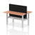 Air Back-to-Back Slimline Height Adjustable Bench Desk - 2 Person with Black Straight Screen