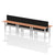 Air Back-to-Back Slimline Height Adjustable Bench Desk - 6 Person with Black Straight Screen