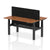 Air Back-to-Back Slimline Height Adjustable Bench Desk - 2 Person with Black Straight Screen