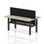 Air Back-to-Back Slimline Height Adjustable Bench Desk - 2 Person with Black Straight Screen