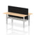 Air Back-to-Back Slimline Height Adjustable Bench Desk - 2 Person with Black Straight Screen