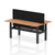 Air Back-to-Back Slimline Height Adjustable Bench Desk - 2 Person with Black Straight Screen