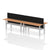 Air Back-to-Back 1800mm Slimline Height Adjustable Bench Desk - 4 Person with Black Straight Screen