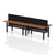 Air Back-to-Back 1800mm Slimline Height Adjustable Bench Desk - 4 Person with Black Straight Screen