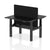 Air Back-to-Back Slimline Height Adjustable Bench Desk - 2 Person with Black Straight Screen