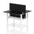 Air Back-to-Back Slimline Height Adjustable Bench Desk - 2 Person with Black Straight Screen